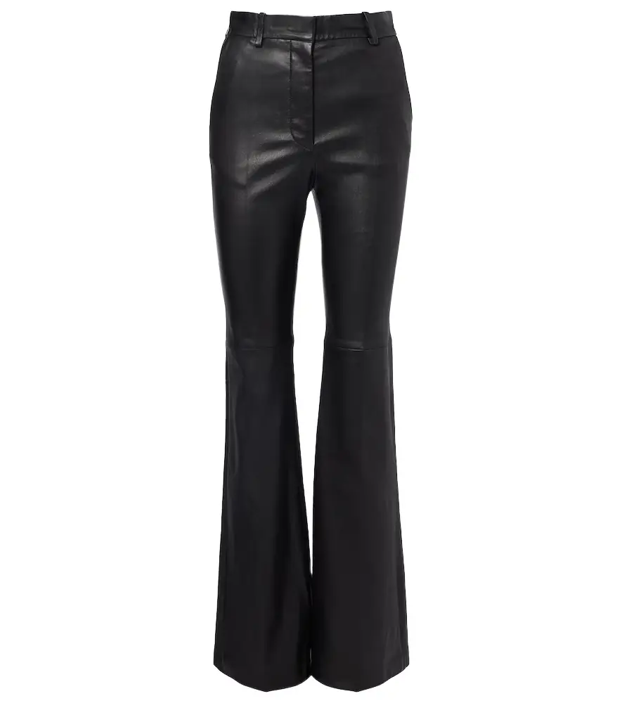Joseph Tafira mid-rise leather flared pants
