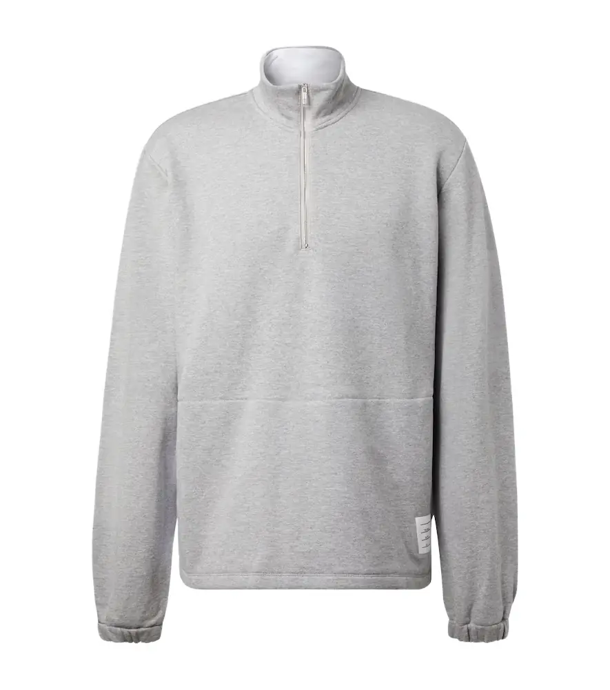 Thom Browne 4-Bar cotton jersey half-zip sweatshirt