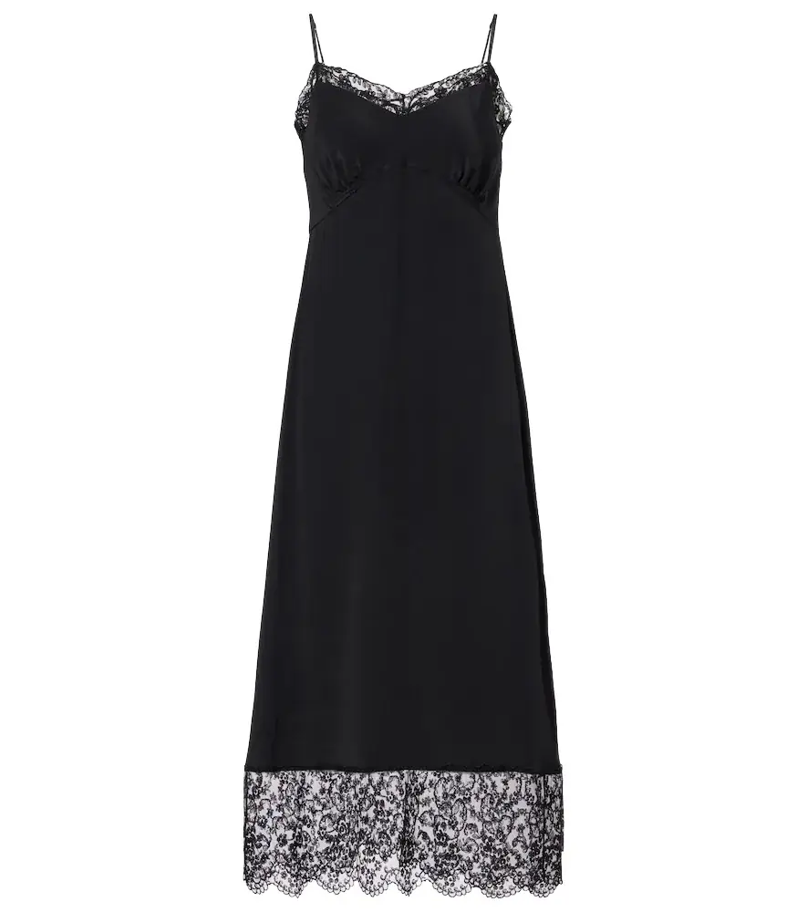Simone Rocha Lace-trimmed satin slip dress