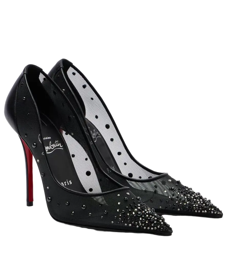 Christian Louboutin Miss Z 100 embellished mesh pumps