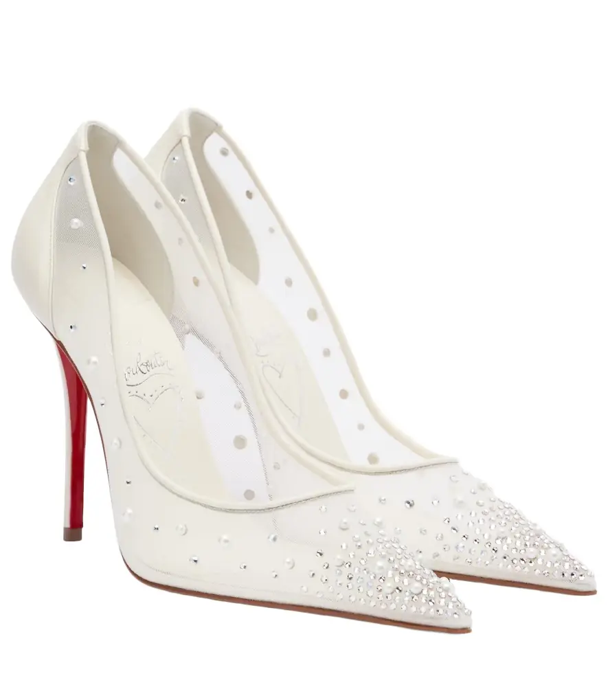 Christian Louboutin Miss Z Degrastrass Perla 100 mesh pumps