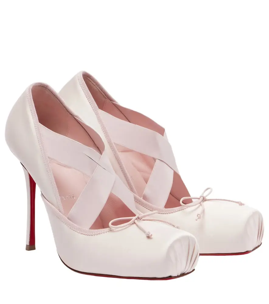 Christian Louboutin Cassiastic 100 crêpe satin pumps