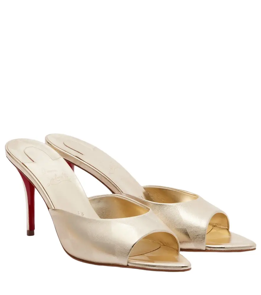 Christian Louboutin Miss Z metallic leather mules