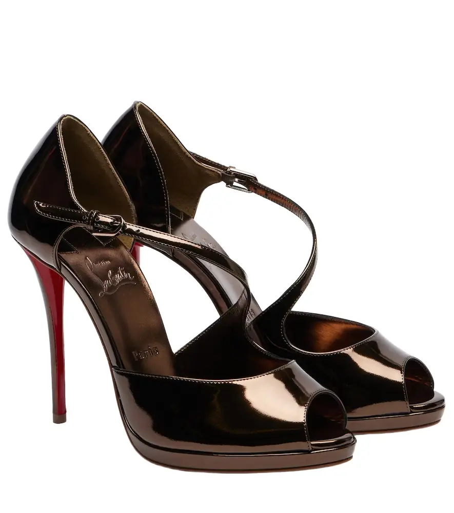 Christian Louboutin Miss Zigourata 120 mirrored leather sandals