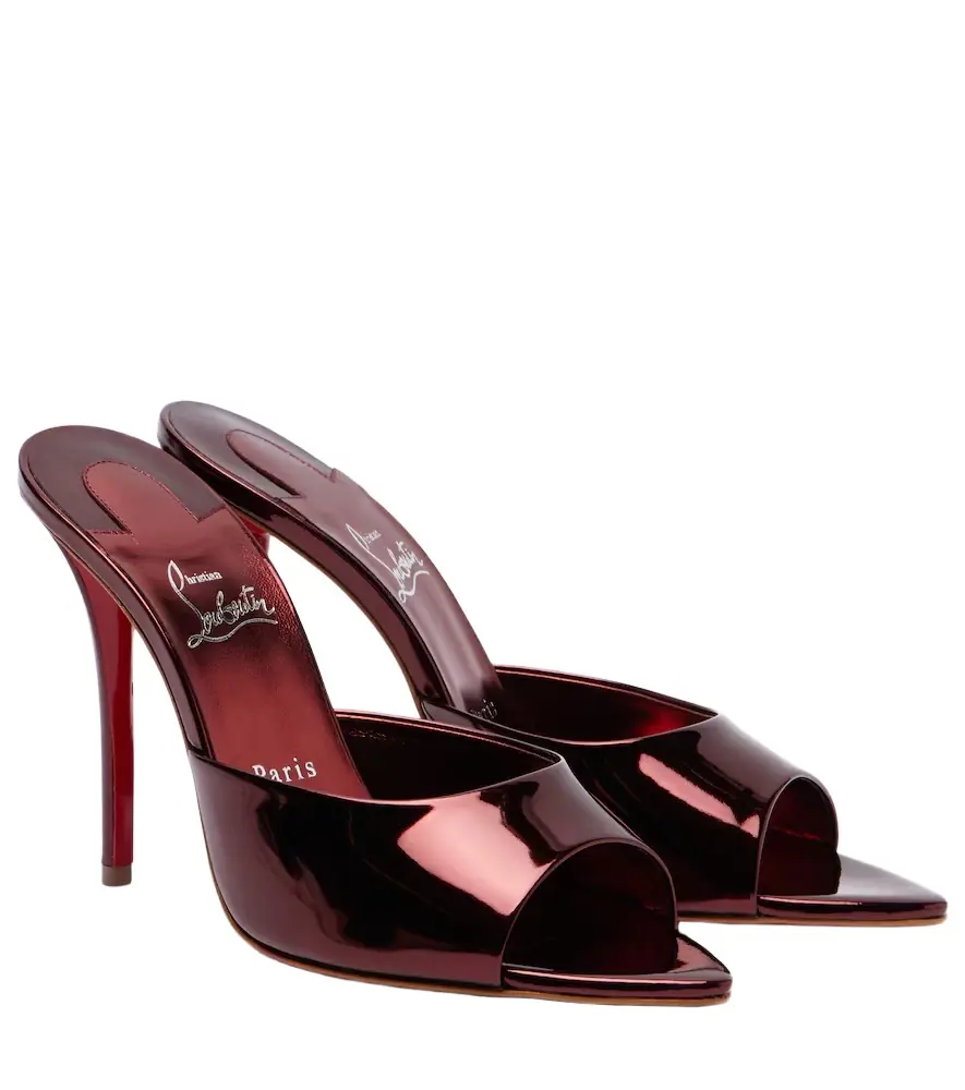 Christian Louboutin Miss Z 100 mirrored leather mules