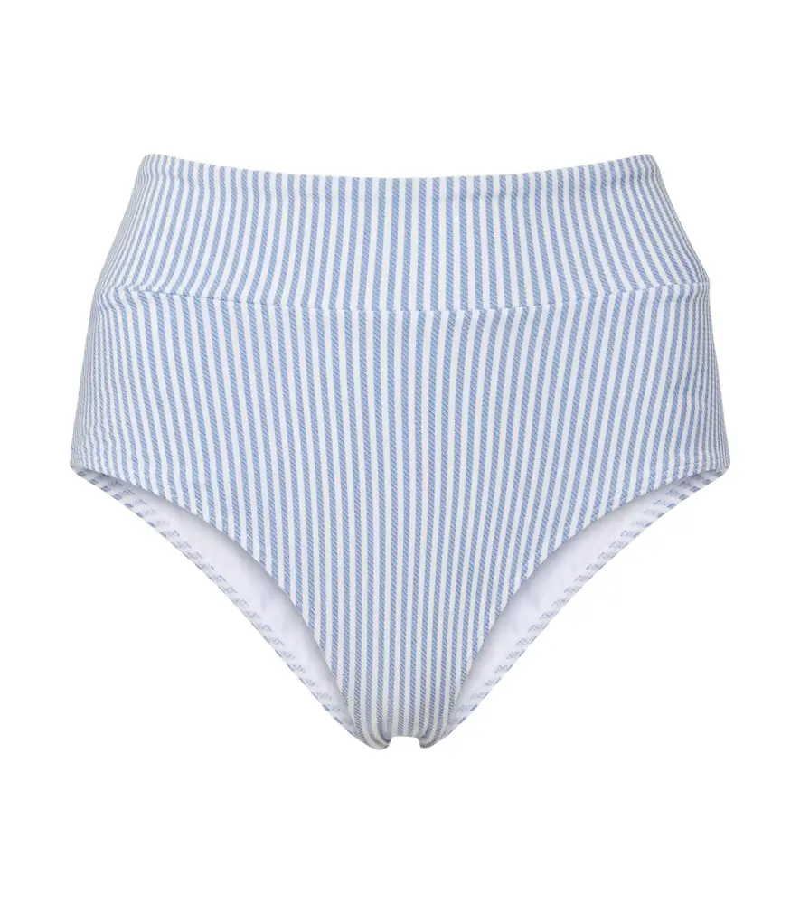 Montce Striped high-rise bikini bottoms