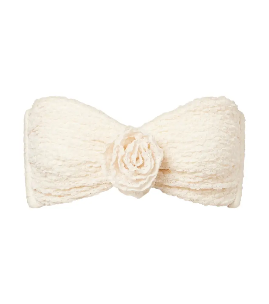Montce Rosa floral-appliqué bandeau bikini top