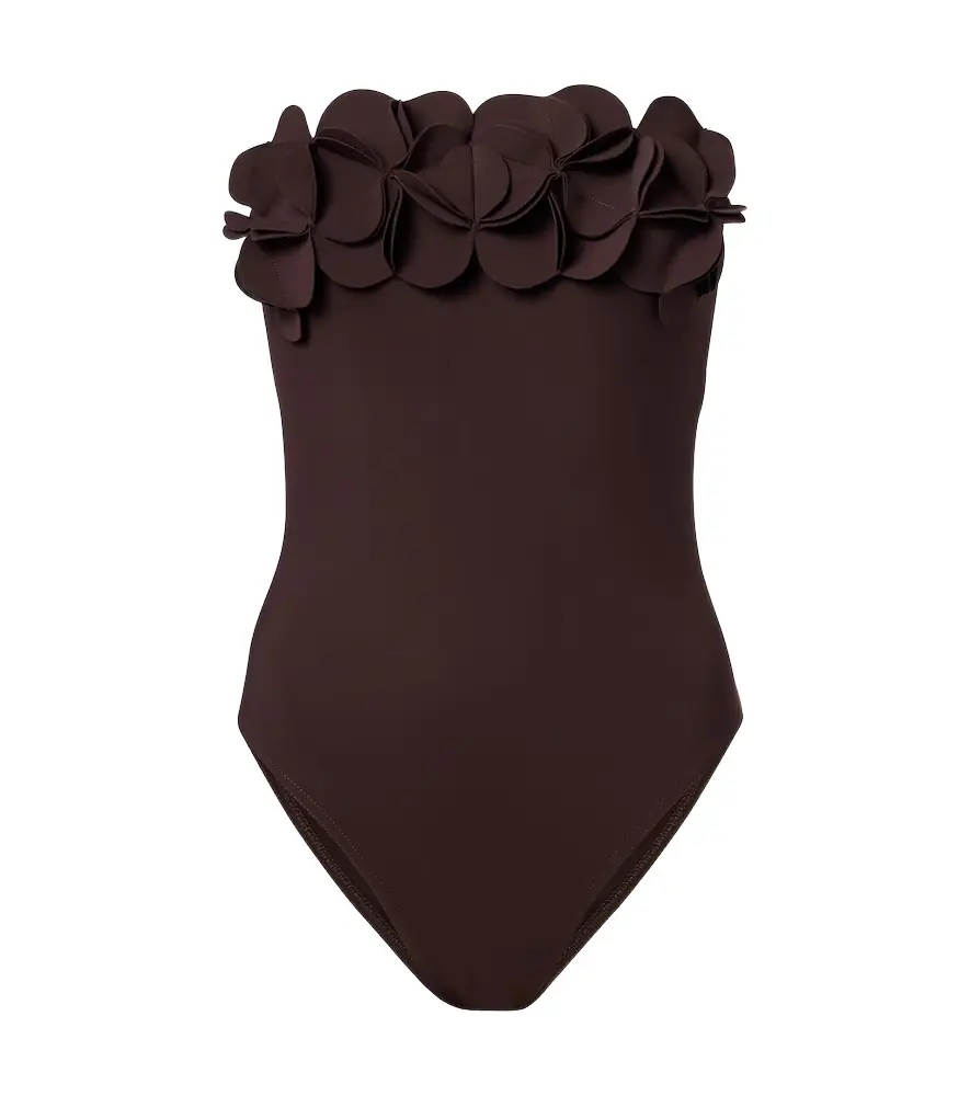 Karla Colletto Tess floral-appliqué swimsuit