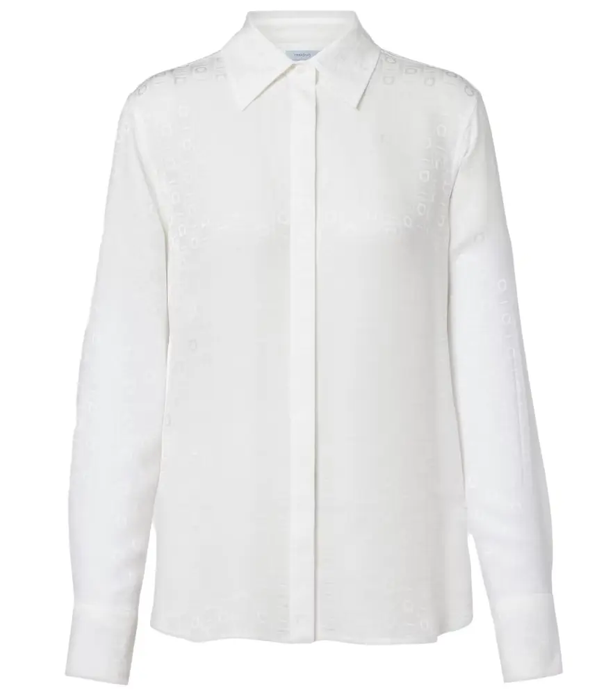 Ferragamo Gancini silk crêpe shirt