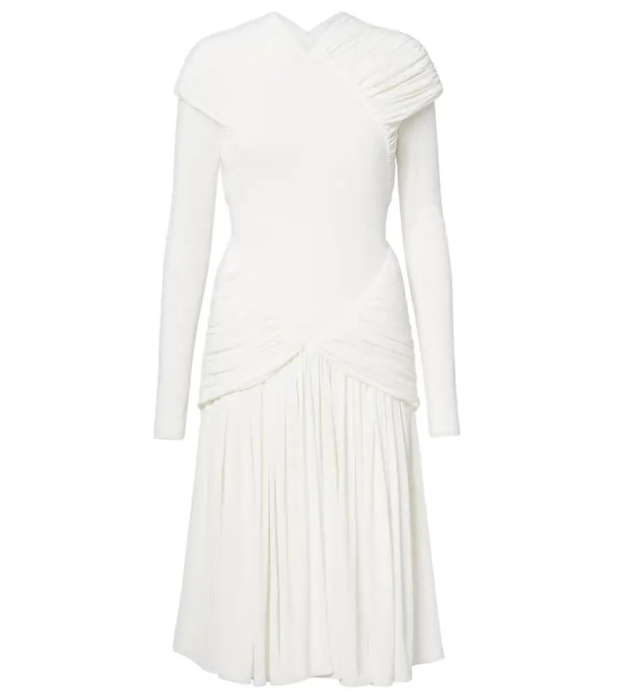 Ferragamo Ruched crêpe jersey midi dress