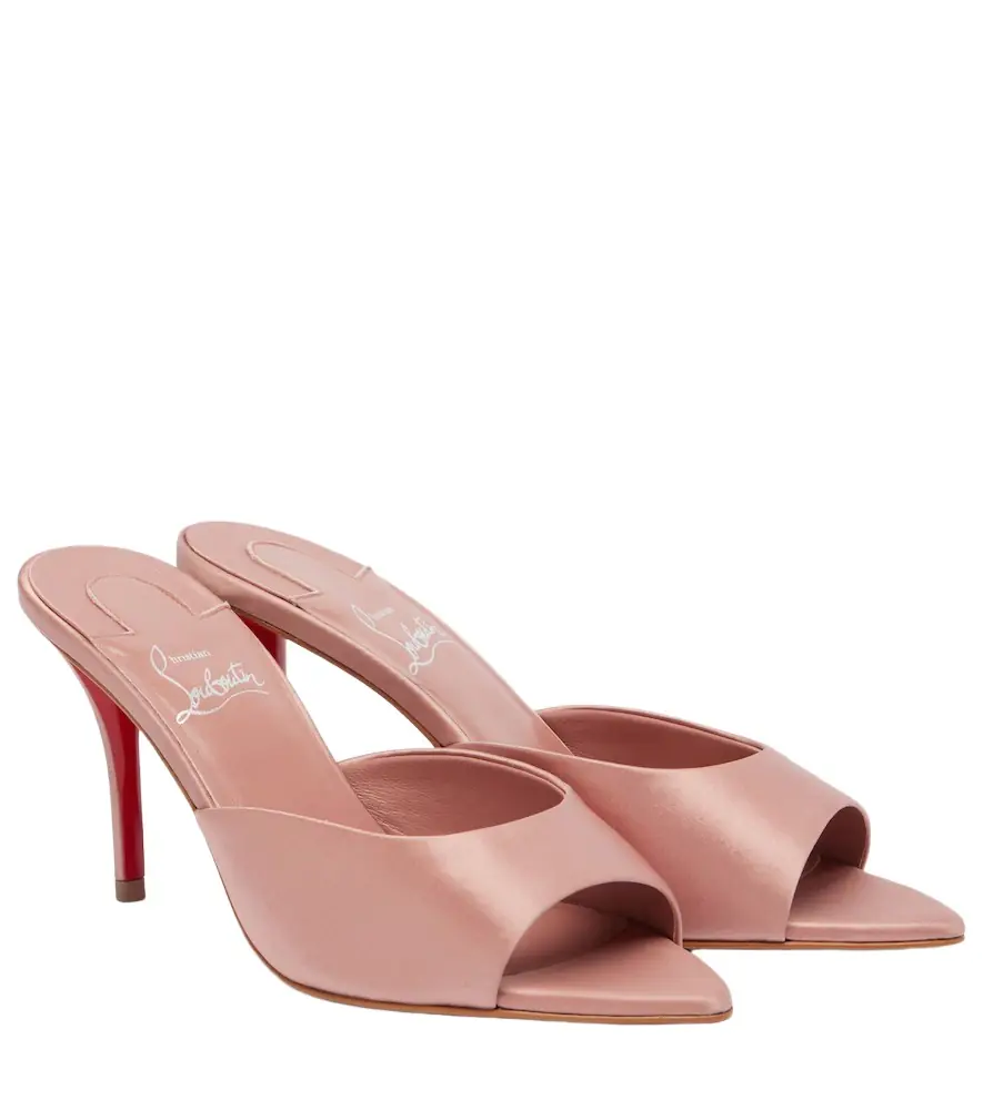Christian Louboutin Miss Z 80 crêpe satin mules