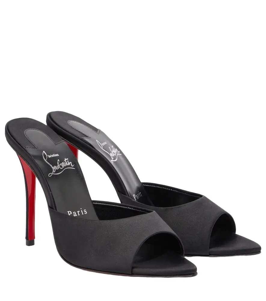 Christian Louboutin Miss Z 100 crêpe satin mules