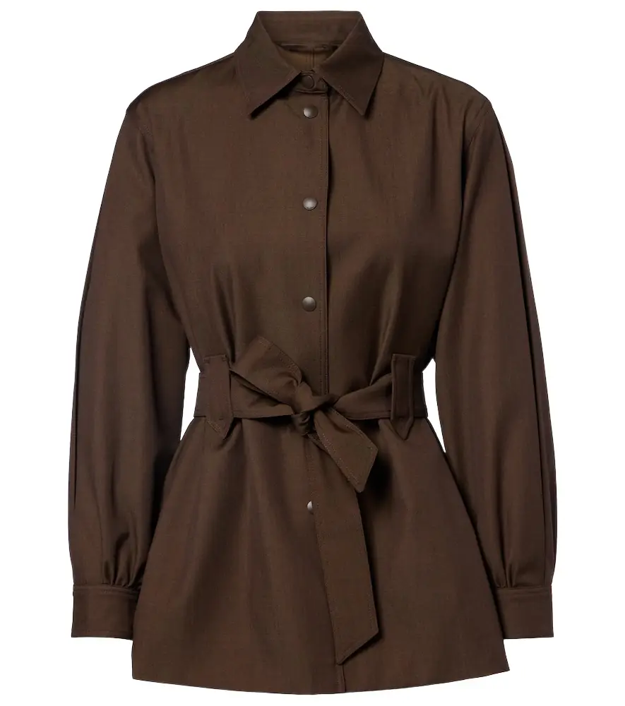 Max Mara Belted virgin wool blazer