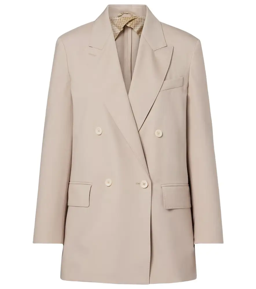 Max Mara Double-breasted wool, mohair, and silk blazer