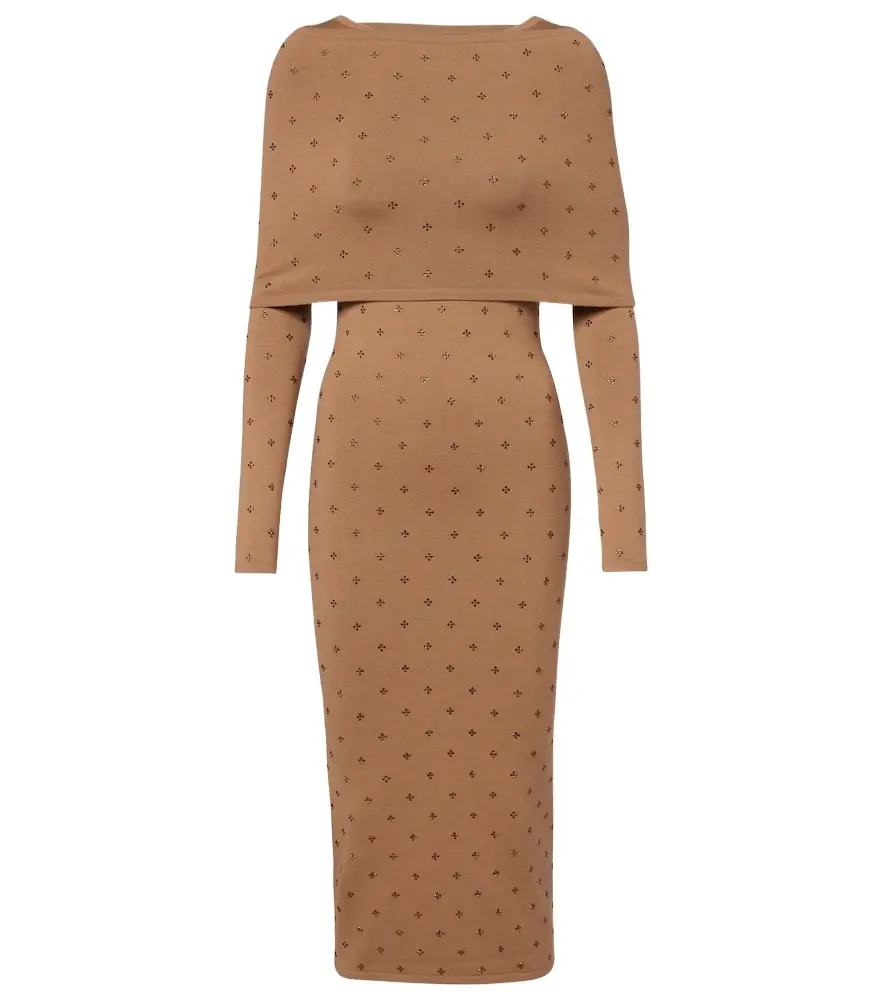 Max Mara Adatti embellished wool-blend midi dress
