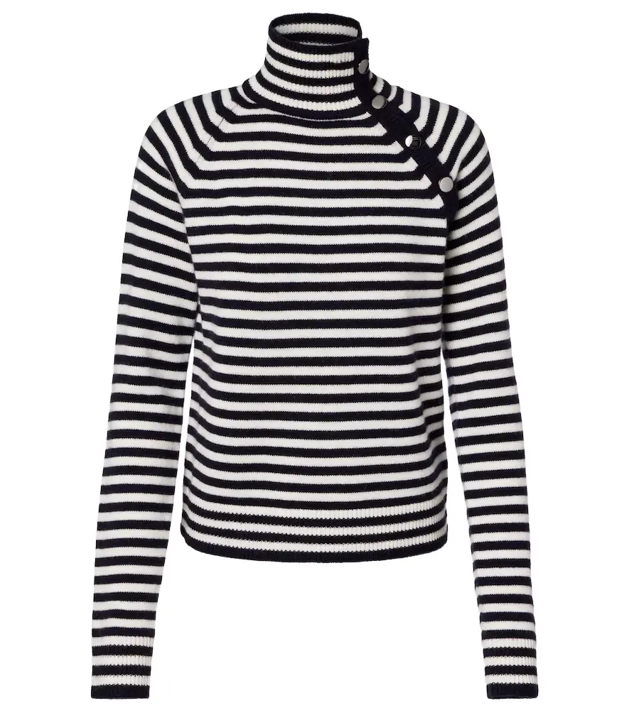 Max Mara Paniere striped cashmere turtleneck top