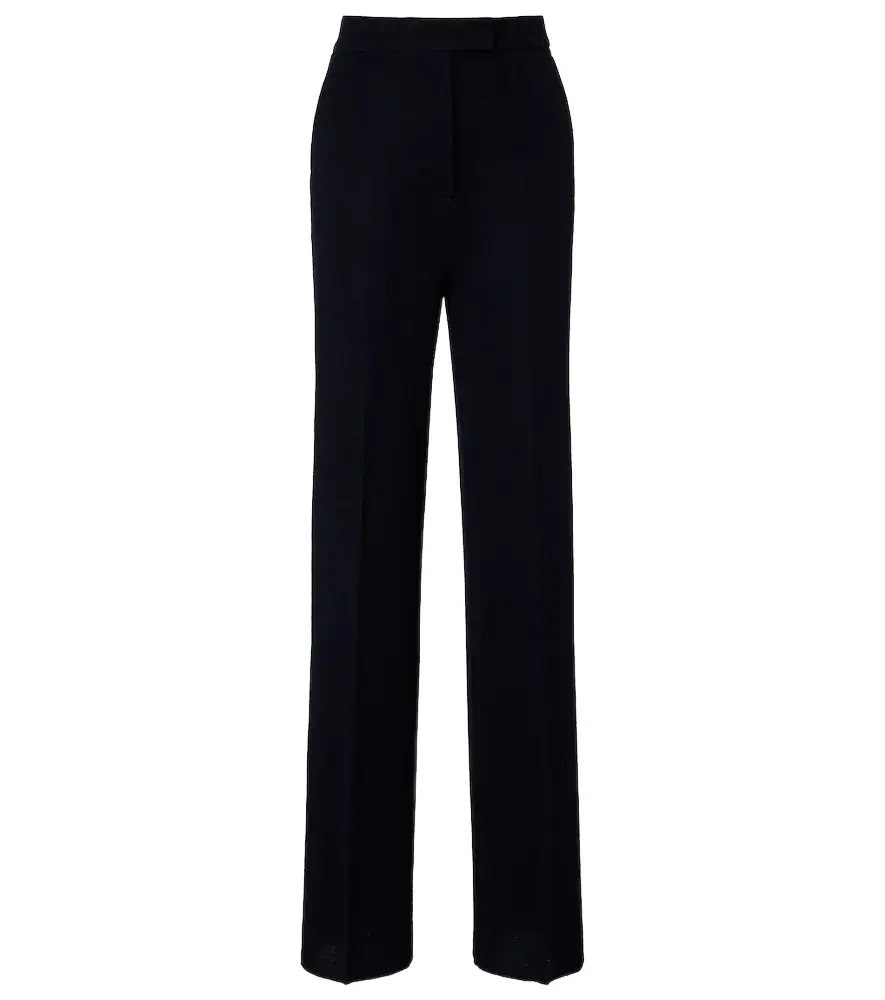 Max Mara Attinia virgin wool piqué wide-leg pants