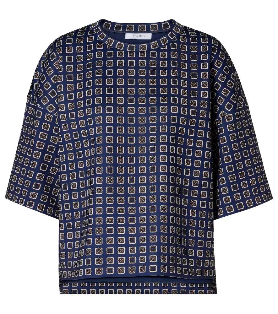 Max Mara Notizia printed jersey top