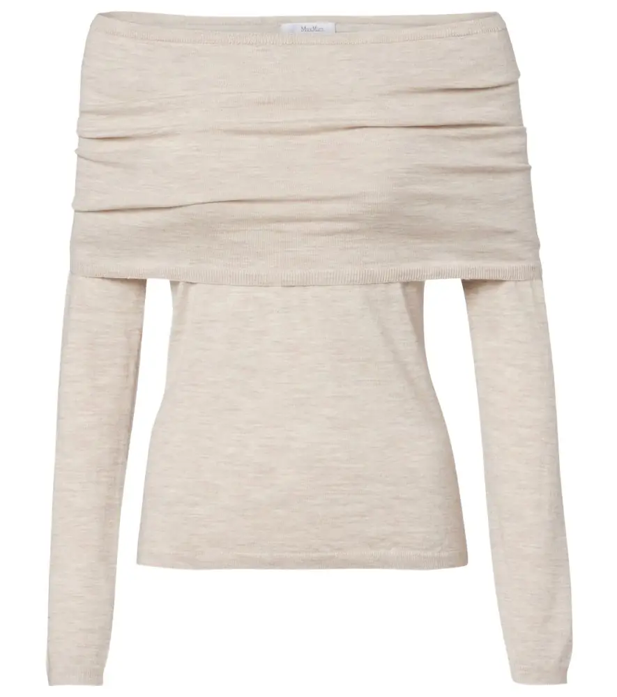 Max Mara Faretra off-shoulder cashmere sweater