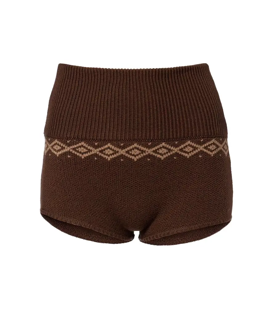 Magda Butrym Jacquard wool shorts