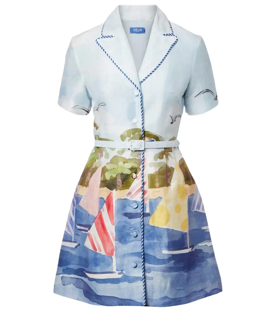 Leo Lin Brigitte linen-blend canvas minidress