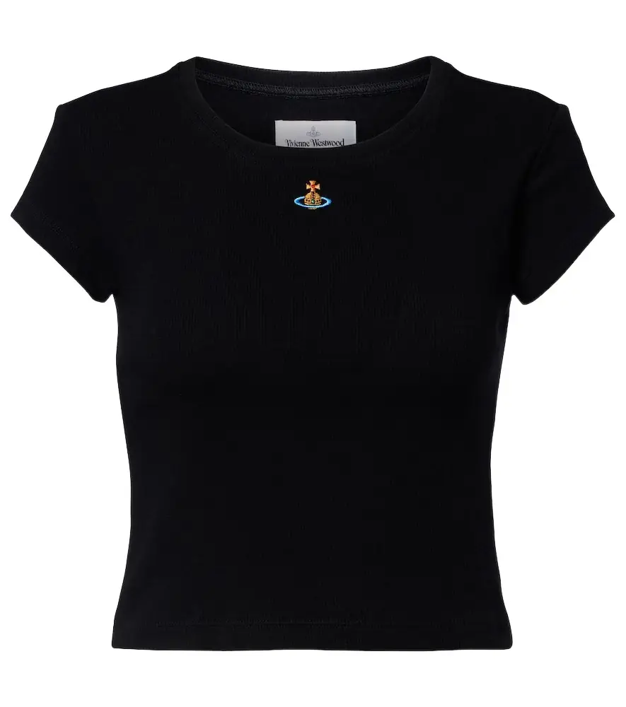 Vivienne Westwood Peru cropped cotton-blend jersey T-shirt