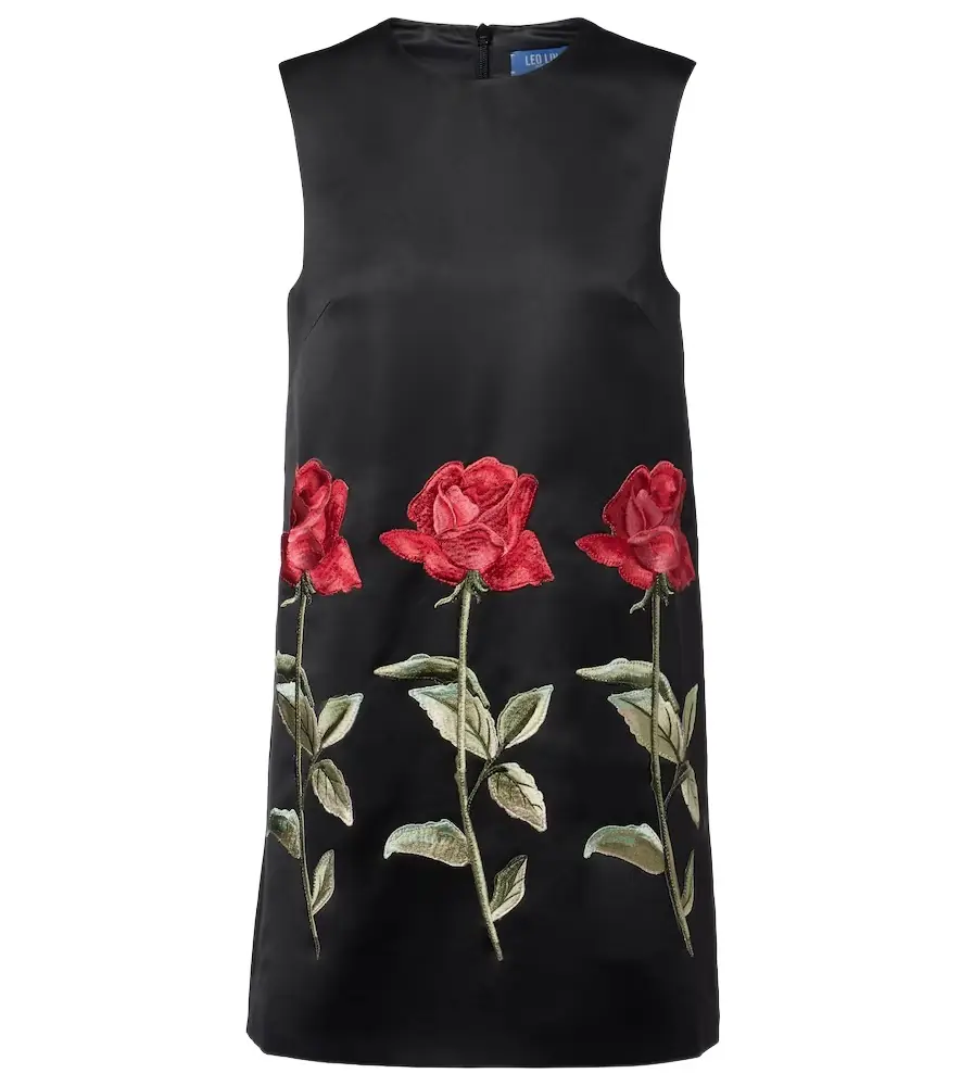 Leo Lin Yvonne floral embroidered minidress