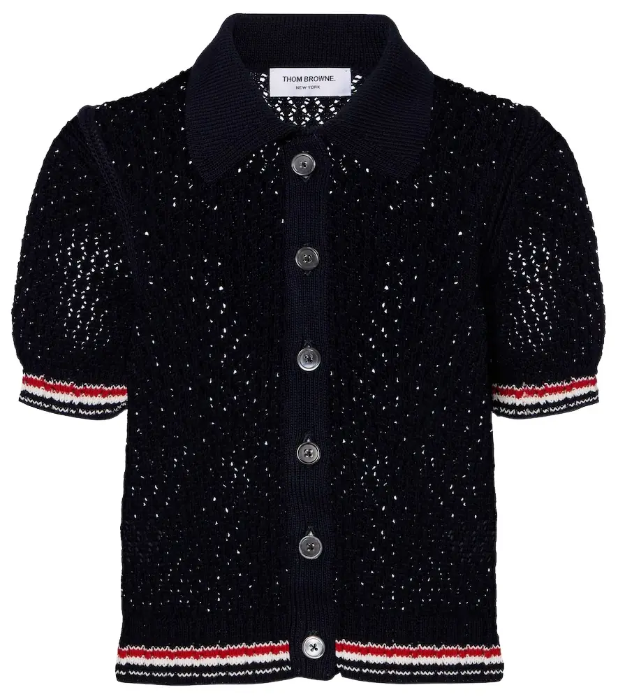 Thom Browne Pointelle cotton cardigan