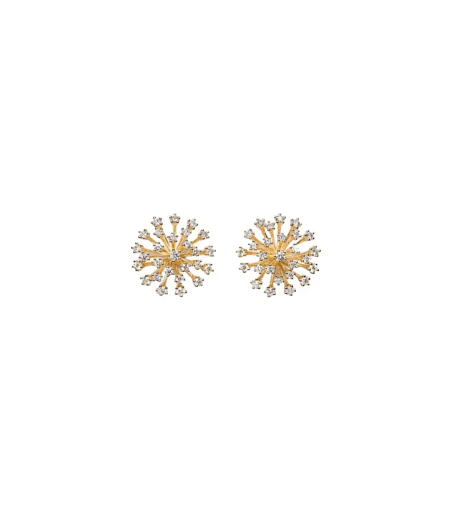 Sydney Evan Burst Large 14kt gold earrings with diamonds