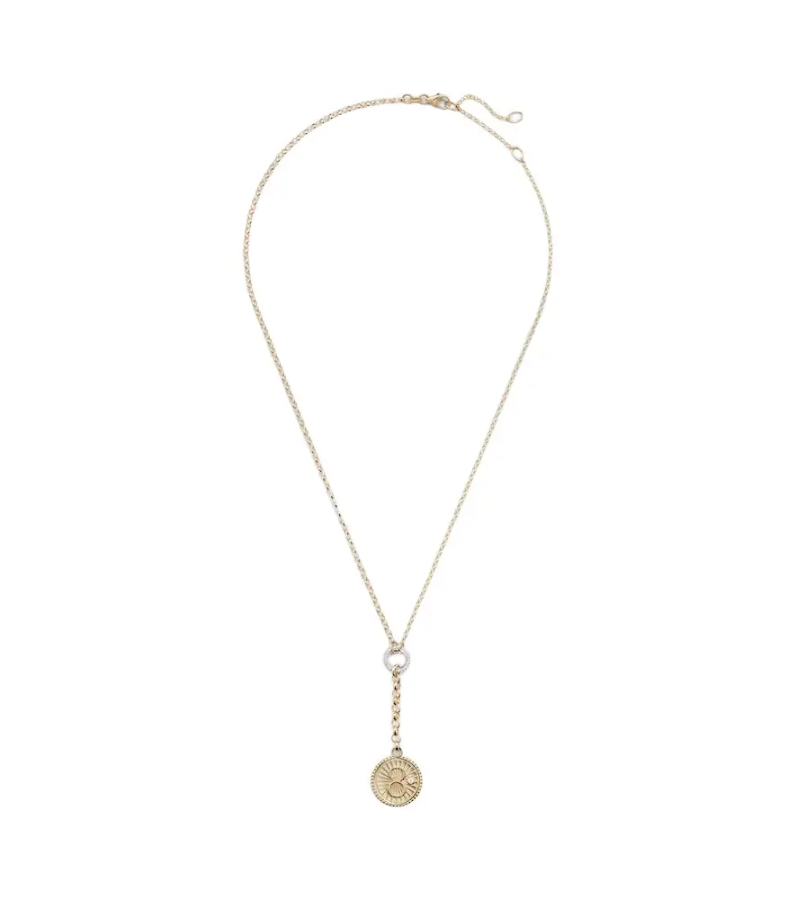 FoundRae Karma 18kt gold pendant necklace with diamonds