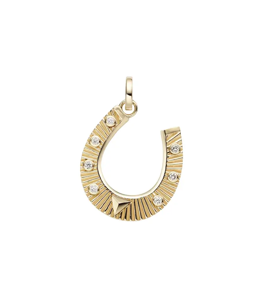 FoundRae 18kt gold pendant with diamonds