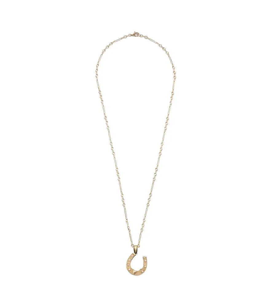 FoundRae Protection 18kt gold pendant necklace with diamonds