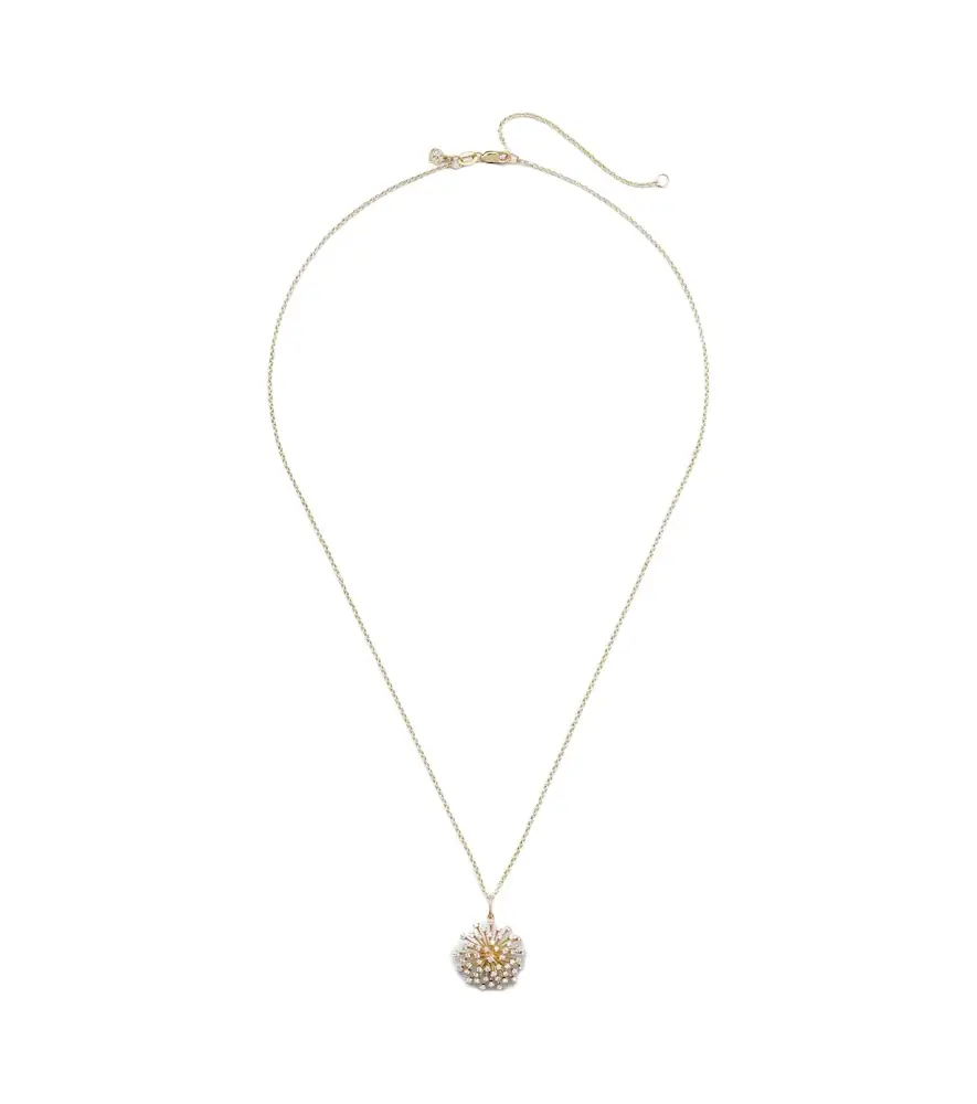 Sydney Evan 14kt gold charm necklace with diamonds