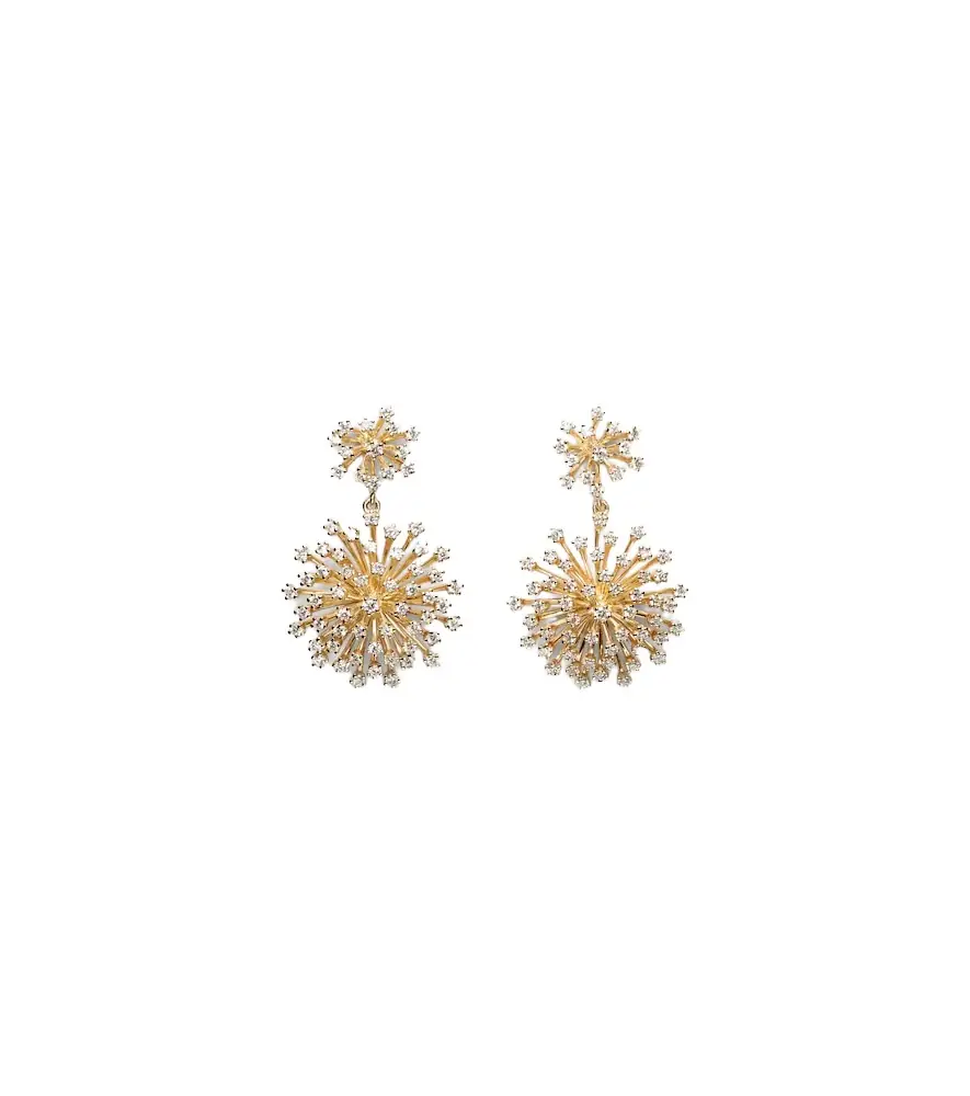 Sydney Evan Burst 14kt gold drop earrings with diamonds