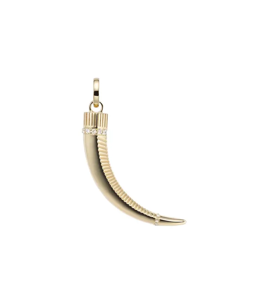 FoundRae 18kt gold pendant with diamonds