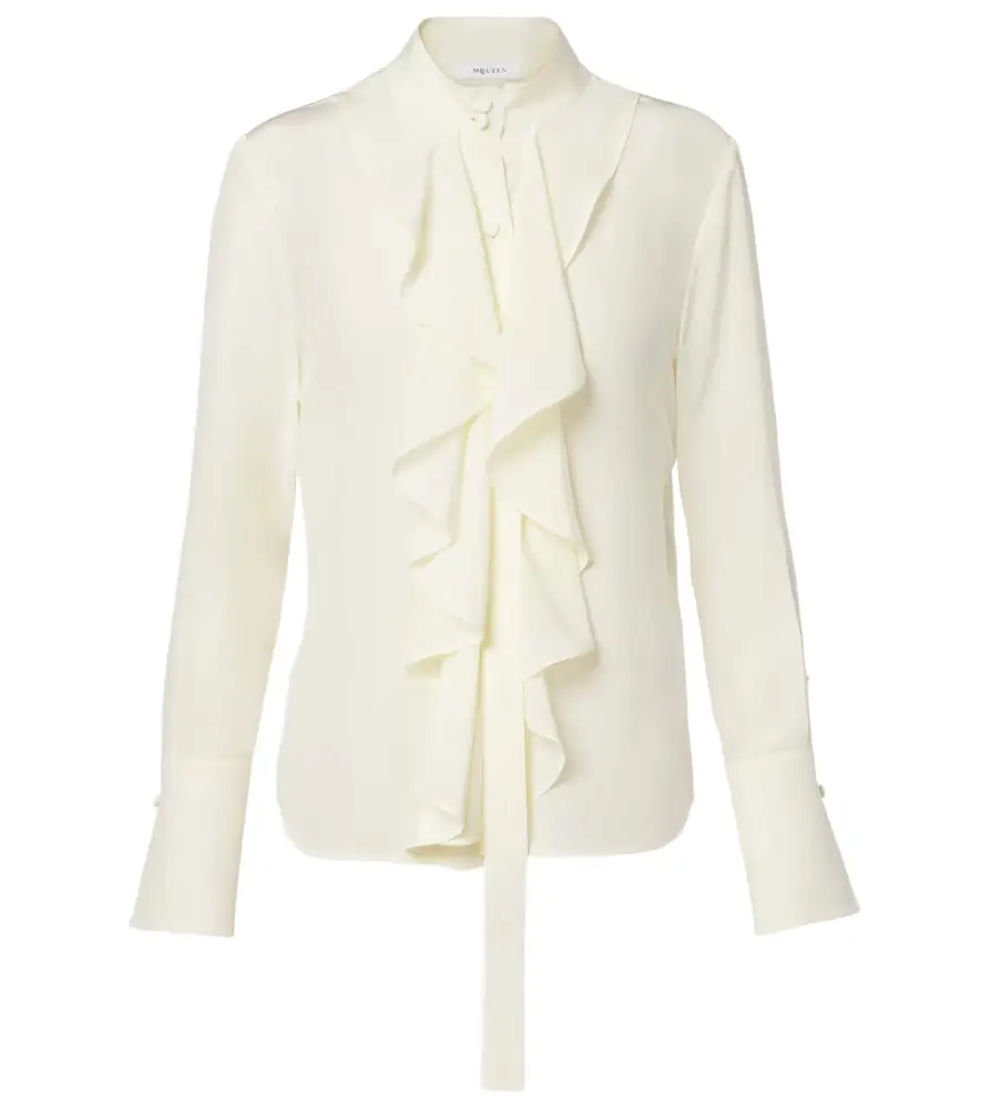 McQueen Ruffled silk blouse