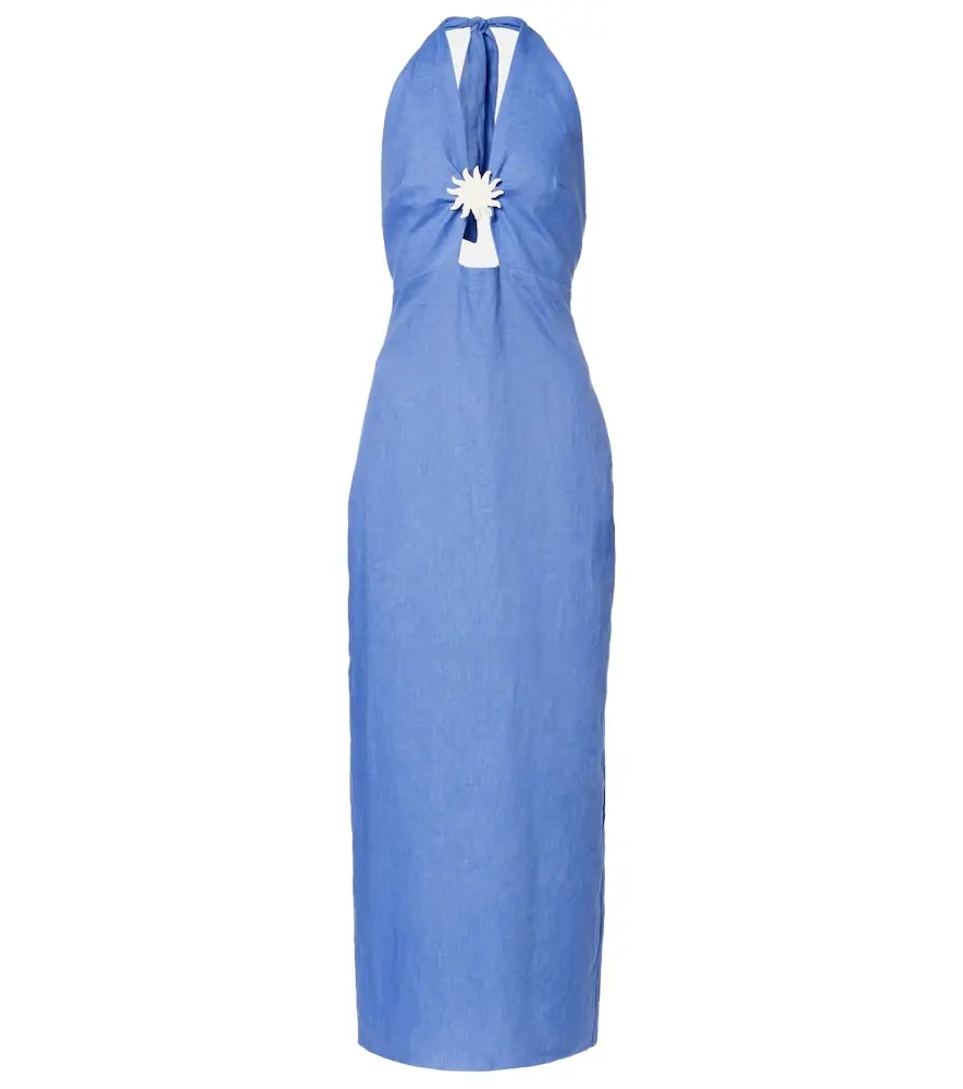 Cala de la Cruz Orly cutout linen maxi dress