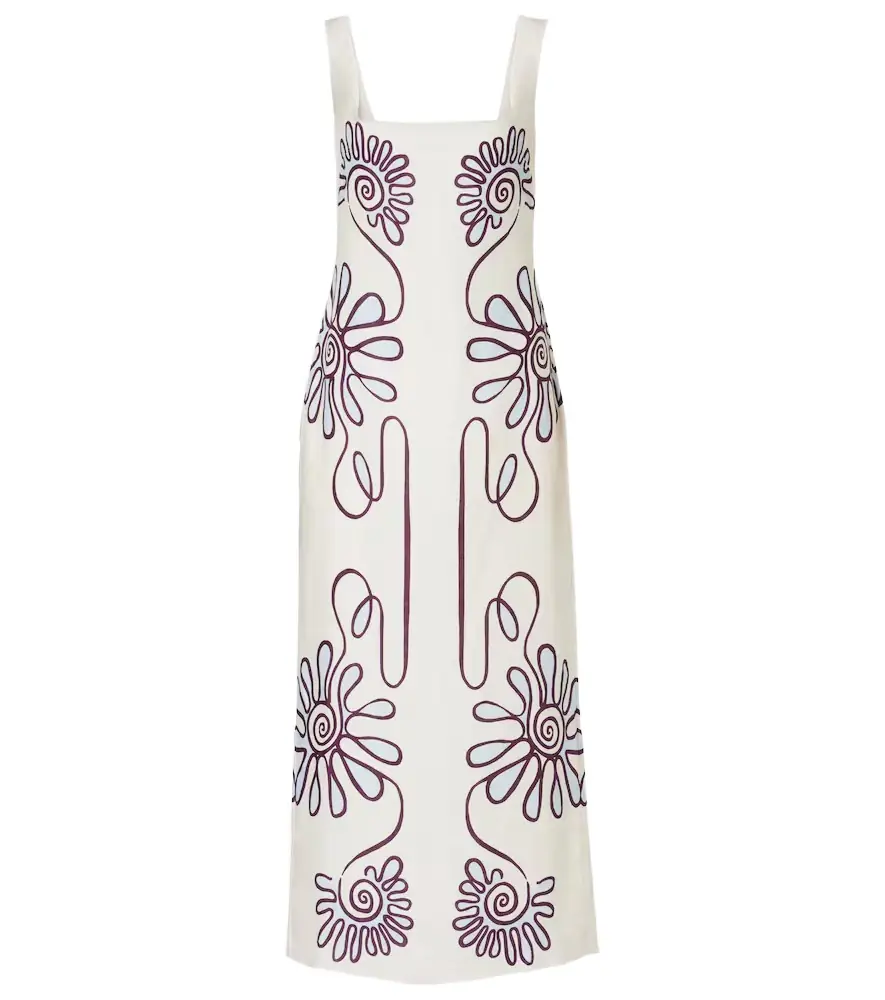 Cala de la Cruz Amaranta printed linen midi dress