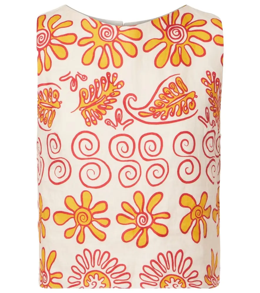 Cala de la Cruz Avelino printed linen top