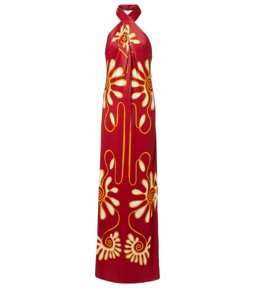 Cala de la Cruz Oliviera printed halterneck maxi dress