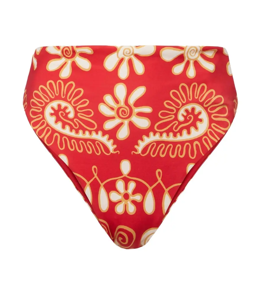 Cala de la Cruz Lulu printed high-rise bikini bottoms