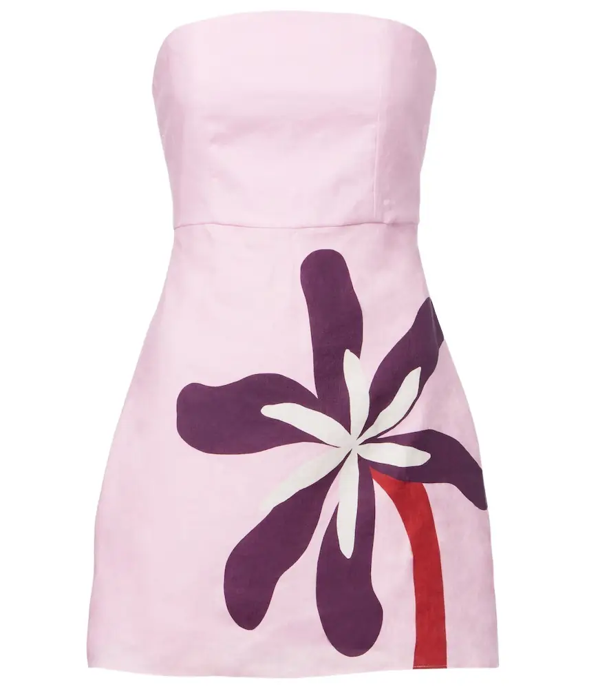 Cala de la Cruz Roma floral linen minidress