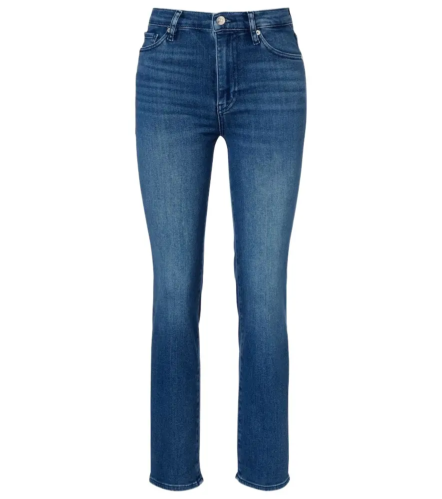 Frame Le Sleek cropped high-rise straight jeans