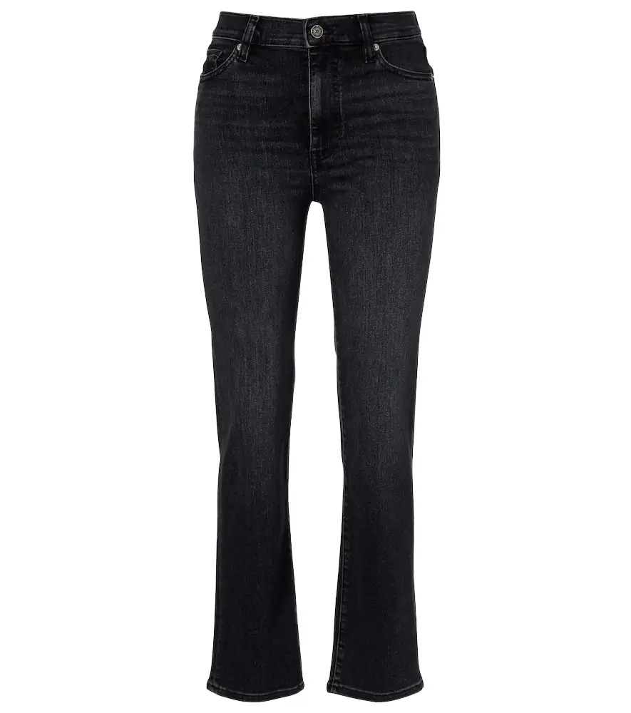 Frame Le Sleek cropped high-rise straight jeans