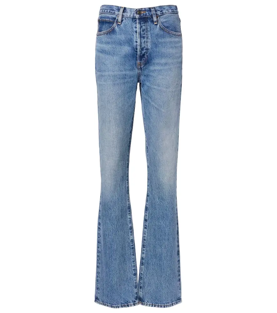 Frame Vertical high-rise straight jeans
