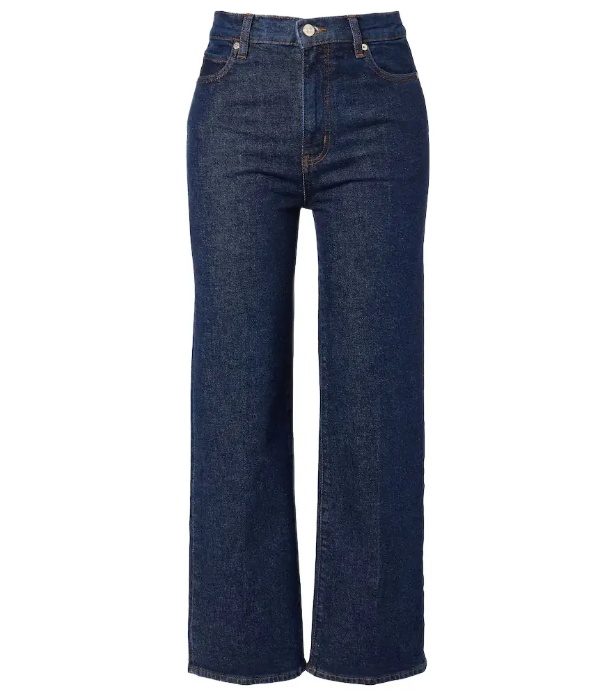 Frame Cropped high-rise wide-leg jeans