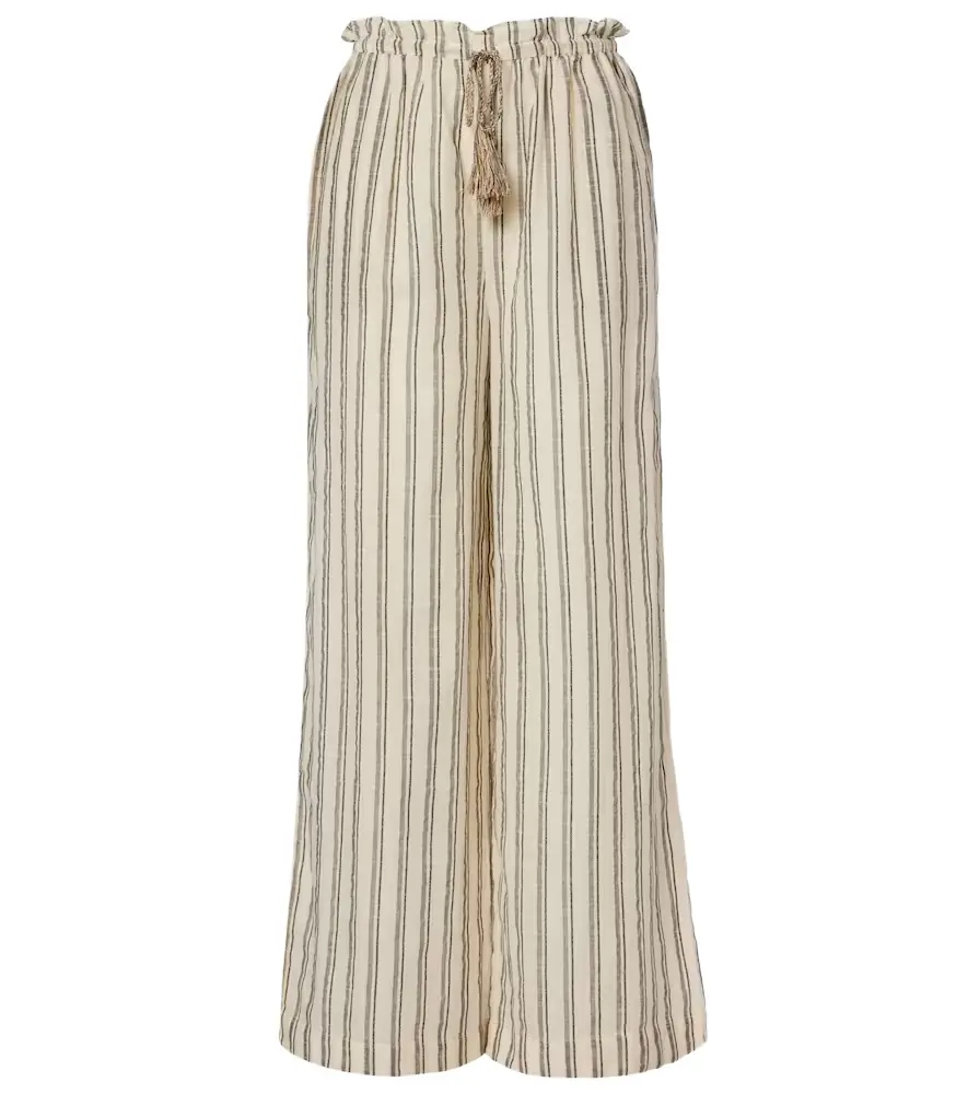 Ulla Johnson Josephine striped cotton wide-leg pants
