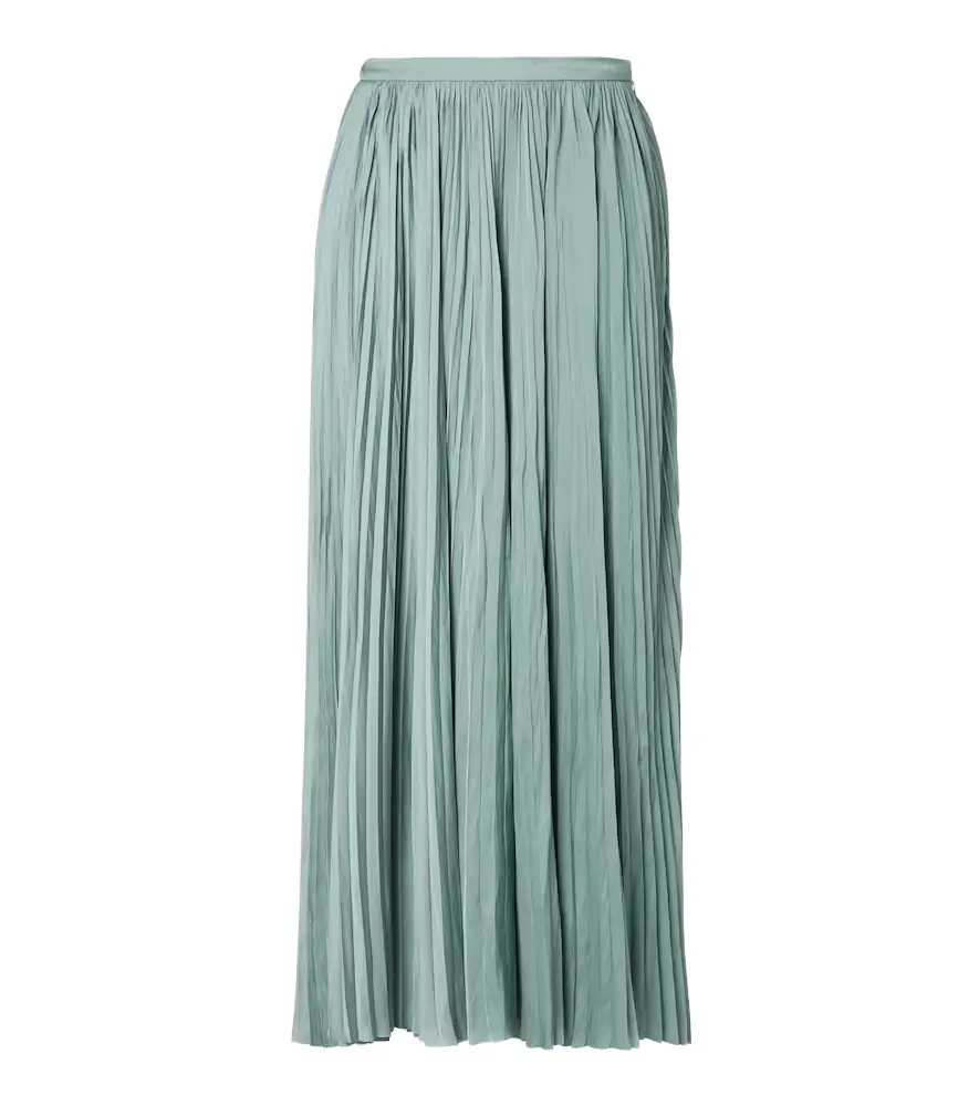 Ulla Johnson Lulu satin plissé maxi skirt