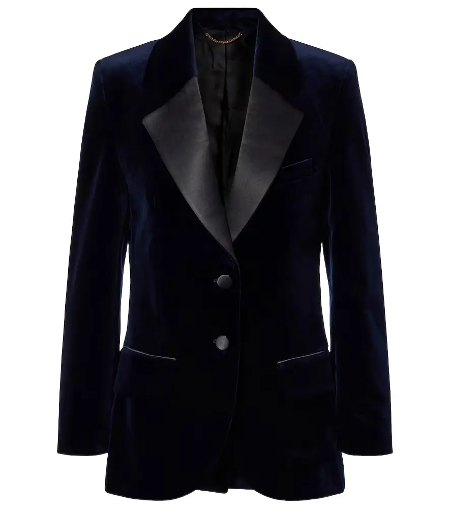 Victoria Beckham Cotton-blend velvet blazer