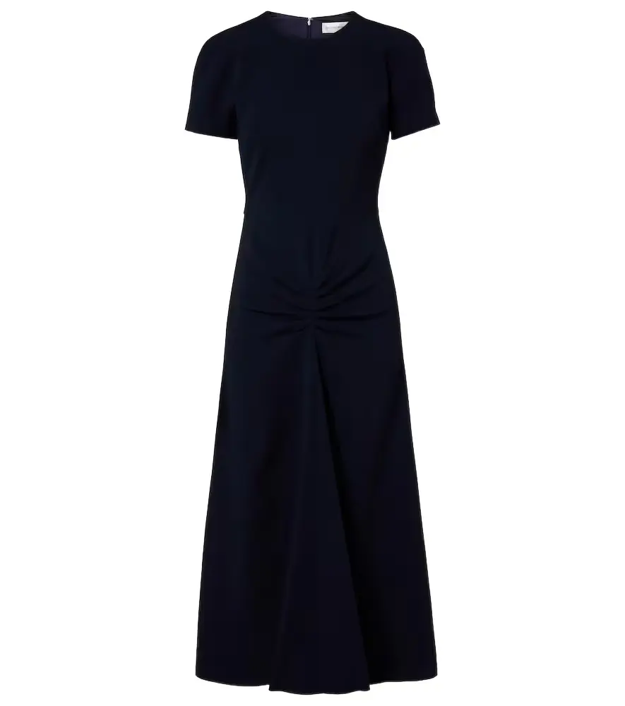 Victoria Beckham Gathered jersey midi dress